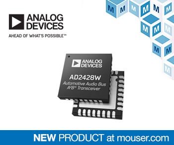 貿澤電子備貨Analog Devices AD242x汽車音頻總線收發器，助力多麥克風應用創新設計